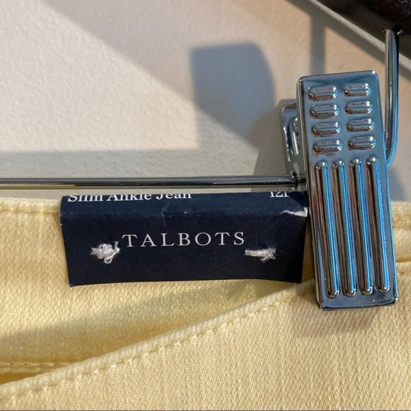 TALBOTS Sz 12P Slim Ankle Pastel Yellow Jeans NWT - Picture 7 of 10